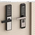 Smart Door Locks With Digital Keypad Fingerprint Scanner And Handle Design 3d model