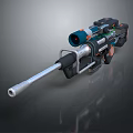 Modern Tactical Sniper Rifle With Long Barrel Scope And Metallic Accents