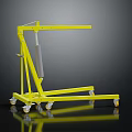 Yellow Industrial Mechanical Mobile Stand Structure With Wheels And Metal Frame