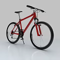 Red Mountain Bike With Black Tires Black Seat And Silver Frame Isolated On White Background