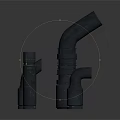 Black Industrial Curved Pipe Equipment With Multiple Sizes And Connector Fittings