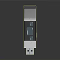 Silver USB Flash Drive With Metallic Finish Foldable Design And Portable Storage