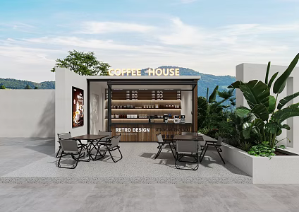 Cafe Coffee Shop Camping Dining 3d model