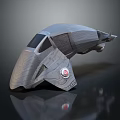 Sleek Gray Futuristic Spaceship Model With Window And Reflective Surface 3d model