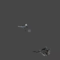 Advanced Stealth Fighter Jet With Grey Camouflage Aerodynamic Design And Military Cockpit