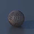 Intricate Metal Mesh Sphere Sculpture Carving With Geometric Pattern Details