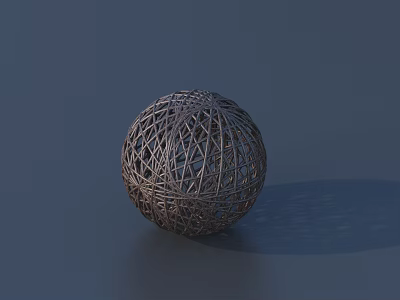 Intricate Metal Mesh Sphere Sculpture Carving With Geometric Pattern Details 3d model