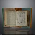 Open Book With Text And Illustrations In Colorful Wooden Frame