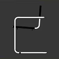 Modern Stylish Chair With Metal Frame Black Seat Backrest And Armrest