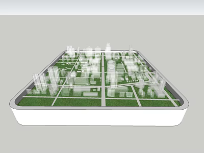 Commercial Urban Planning Sand Table Equipment With Building Green Space And Road Model 3d model