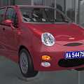 Red Small Subcompact Car Exterior Featuring Round Headlights And Front Design 3d model