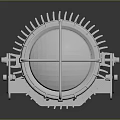Industrial Electric Motor With Ribbed Heat Sink Fins Cylindrical Shaft And Mounting Bracket