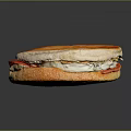 Toasted English Muffin Sandwich With Meat Cheese And Fresh Tomato Slices