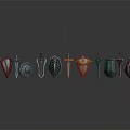 Various Colorful Decorative Weapons With Different Types Swords Shields And Ornate Designs