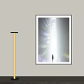 Modern Wall Decor With Silhouette Painting And Column Lamp Light Effects