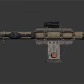 Vintage Double Barrel Weapon With Rusty Metal Components And Mechanical Gears Industrial Military Launcher Design