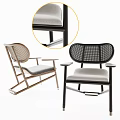 Modern Lounge Chair Designs With Rattan Backrest And Wooden Frame Details