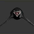 Ichthyosaur Dinosaur Model with Open Mouth Sharp Teeth Streamlined Body Gray Skin and Flipper Limbs