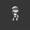 Cute White Robot Character Waving Hand With Wrench In 3D Rendering 3d model