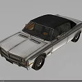 Vintage White Convertible Car With Black Roof Classic Grille And Retro Exterior Design