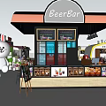 Variety of Retail Shops Including Flower Shop Café Burger Stand and Food Stalls