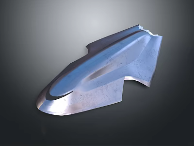 Shiny Silver Metallic Mechanical Part With Irregular Shape And Industrial Design 3d model
