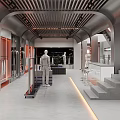 Sleek Modern Clothing Store Interior With Staircase Mannequins And Lighting Design