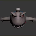 Cute Cartoon Rabbit 3D Model With Big Ears Pink Top And Blue Shorts