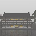 Architectural Concept Display Ancient Building Single Building Water Surface Lake Real Estate Animation Head and Tail Tree Water Platform 3d model