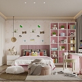 Cream Style Girl Children's Room 3d model