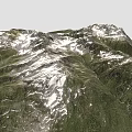 Scenic Garden Landscape With Snowy Peaks And Lush Green Mountain Slopes