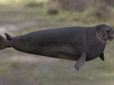 Wild Reptile Sea Turtle Gliding Through Natural Ocean Environment Waters 3d model