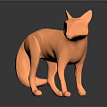 Detailed Orange Fox 3D Model in Standing Pose with Sleek Design and Reflective Surface 3d model