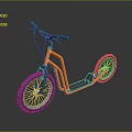 Unique Orange Bicycle Featuring Modern Frame And Gray Wheels On Dark Reflective Surface 3d model