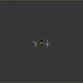Vintage Military Aircraft Weapon With Light Blue Body Red Markings And Dual Propellers