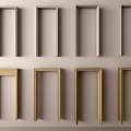 Various Wooden Door Frames In Different Styles Arranged On Wall 3d model