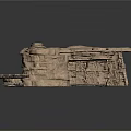 Natural Layered Rock Structure With Stacked Stone Layers And Textured Surface