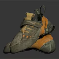 Gray And Orange Outdoor Sports Shoes With Supportive Design For Daily Use