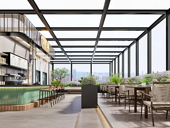 Modern Cafe 3d model