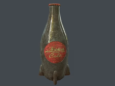Coca Cola Rocket Shaped Beverage Bottle With Red Label And Unique Structure 3d model