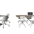 Modern meeting table and chair simple negotiation table and chair combination 3d model