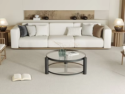 New Chinese Sofa Coffee Table Combination 3d model