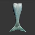 Elegant Turquoise Mermaid Tail Decorative Sculpture With Scaled Texture And Smooth Finish