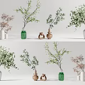 Various Colored Vases With Pink Flowers Green Foliage And Modern Arrangement