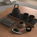 Tea Set Teapot Teacup Tea Tray Tea Set Tea 3d model