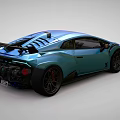 Light Blue Sports Car With Aerodynamic Features