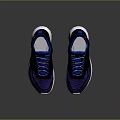 Breathable Blue And Purple Mesh Running Shoes With White Sole And Lace Up Design