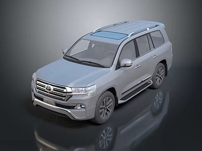 Silver Toyota SUV With Roof Rack Alloy Wheels And Sleek Body Design 3d model