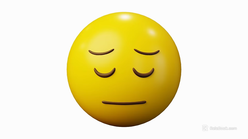 Yellow Animated Game Film Character With Closed Eyes Neutral Expression 3d model 