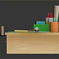Kids Workbench With Green Mat Hammer Ruler And Craft Supplies On Wooden Surface